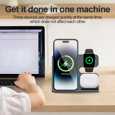 73% Charging Efficiency 15W Pd Qi Wireless Charging 3 In 1 Wireless Charger For Iphone