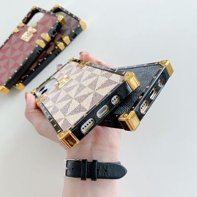 Soft Cover PU Mobile Phone Case For iPhone 14 13 12 Pro Max All-inclusive Luxury Fashion Designer Quare Case