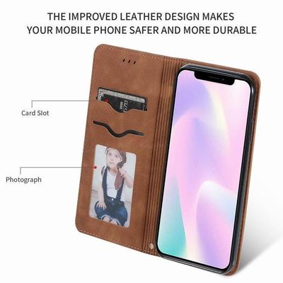 iPhone 13 Pro Max Original Magnetic Wallet Flip Cover with Card Slot and PU Leather
