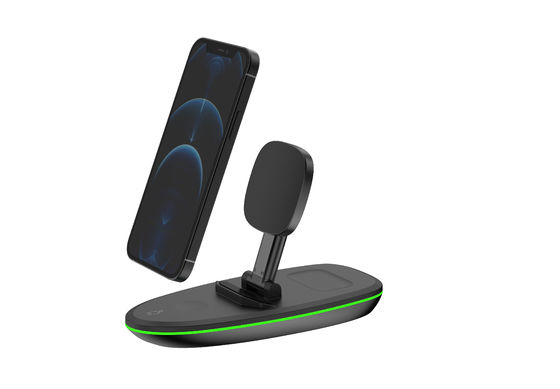 Portable 15W Wireless Charger Station Fast Magnetic Charging For IPhone Multifunction