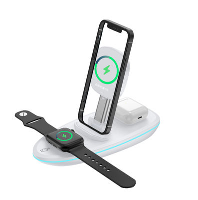 Portable 15W Wireless Charger Station Fast Magnetic Charging For IPhone Multifunction