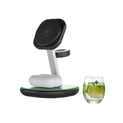 White 15W 3 In 1 Wireless Charging Station for Smart Watch and Earphone Connect Type C