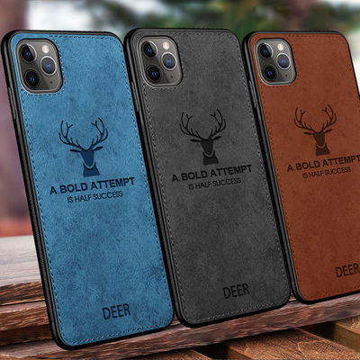 BROWN PU Elk Leather Phone Case Cover For IPhone HUAWEI SAMSUNG Scratch-proof Function
