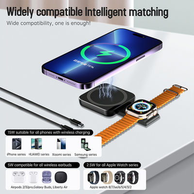 15W Portable 2 In 1 Charging Station With Phone Stand Over Charging Protection White