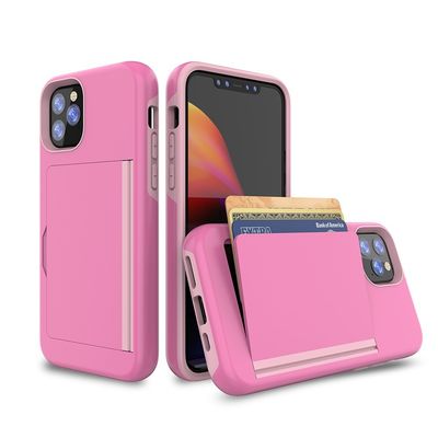 Solid Color 3-in-1 Mobile Phone Case Luxury TPU PC Card Wallet Cover for iPhone 11 2019