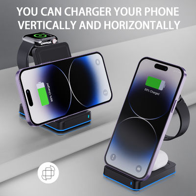 Earphone Compatible 3 In 1 Portable Charger For IWatch And Samsung Watch ABS Material