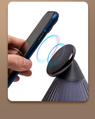 Desktop Deco 15W Night Light Magnetic Wireless Car Charger With Sleep Light Black Output 9V 2A