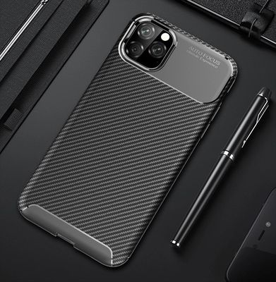 Function Protect Mobile Phone TPU Case Carbon Fiber Brushed for iPhone 11 Pro Max