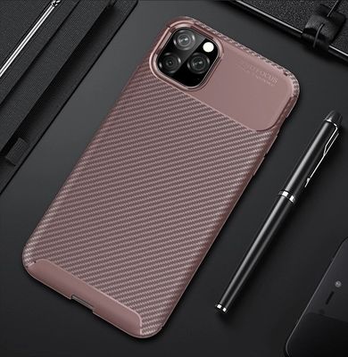 Function Protect Mobile Phone TPU Case Carbon Fiber Brushed for iPhone 11 Pro Max