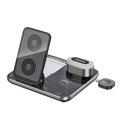 OEM 15W 10W Fast Qi LED Light 3 In 1 Wireless Charging Station For Mobile Phone Tablet