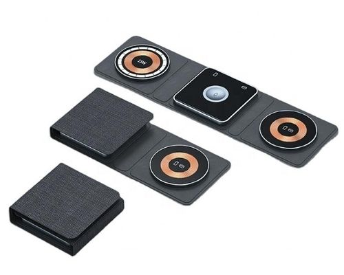 Qi 15W Fast Magnetic Magnetic Portable Charger 3 In 1 For Mobile Phone Smart Watch Earphone