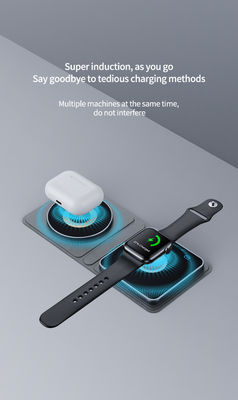 Qi 15W Fast Magnetic Magnetic Portable Charger 3 In 1 For Mobile Phone Smart Watch Earphone