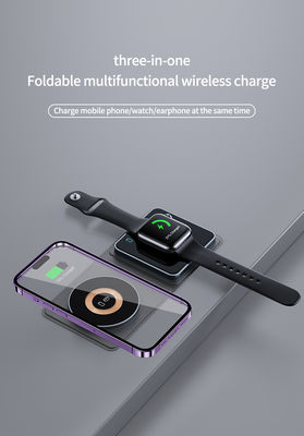 Qi 15W Fast Magnetic Magnetic Portable Charger 3 In 1 For Mobile Phone Smart Watch Earphone