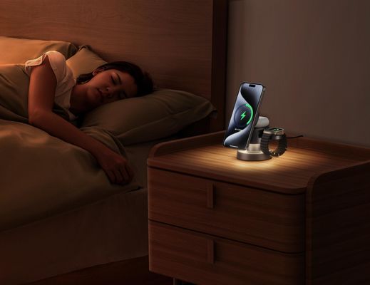 Variable Night Light Foldable Wireless Charger Station for Custom Logo Input 9V/1.67A