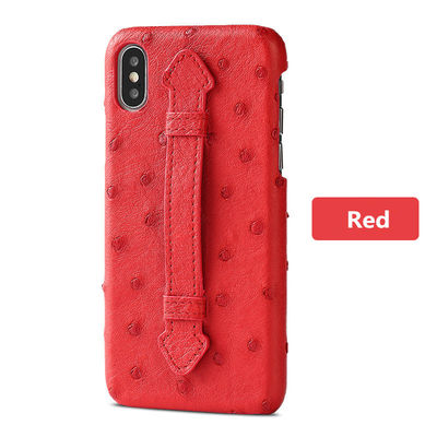 Luxury Handmade Ostrich Skin Leather Phone Back Case for iPhone XS Max 100% Test