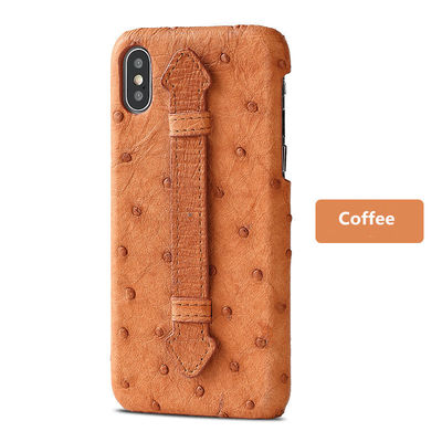 Luxury Handmade Ostrich Skin Leather Phone Back Case for iPhone XS Max 100% Test