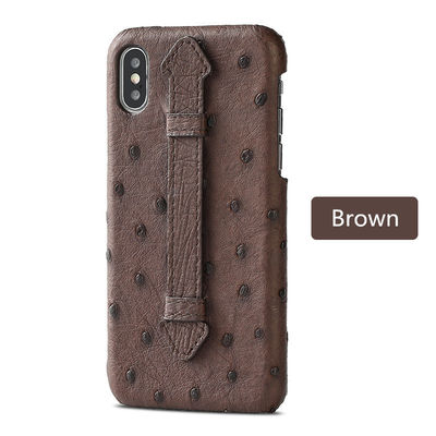 Luxury Handmade Ostrich Skin Leather Phone Back Case for iPhone XS Max 100% Test