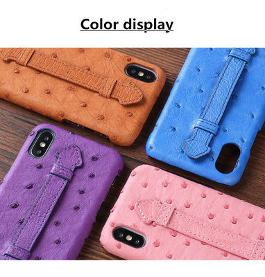 Luxury Handmade Ostrich Skin Leather Phone Back Case for iPhone XS Max 100% Test