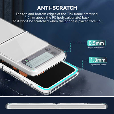Wireless Charge Supported Customize Phone Cover For Samsung Galaxy Z Flip 3 Transparent Cover