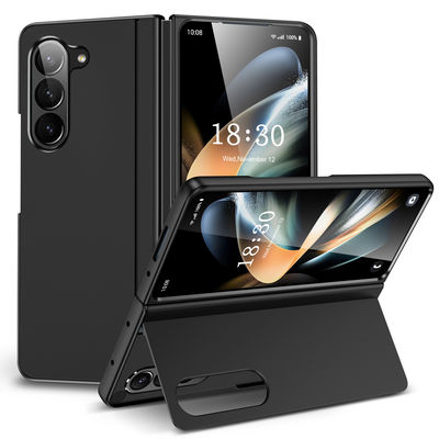 5G Fashion PC Protective Phone Case Samsung Zfold 5 With Flip Stand And Black Color