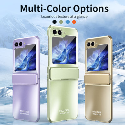 Samsung Zflip5 Foldable Screen Luxury Phone Cases Shockproof Electroplate PC Cover Green