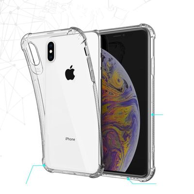 Four Corner Airbag Cover Transparent TPU Mobile Phone Case IPhone XS 6 / 7 / 8 Plus XR Max