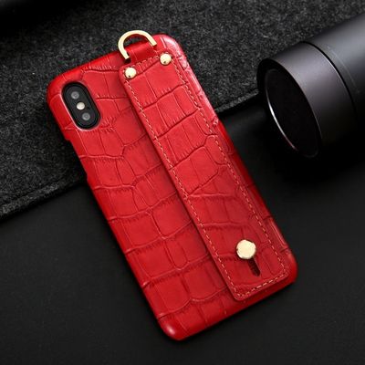 Blue Luxury Crocodile Leather Mobile Cover For IPhone XS Handcrafted