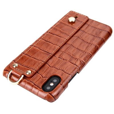 Blue Luxury Crocodile Leather Mobile Cover For IPhone XS Handcrafted
