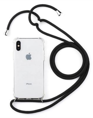 Transparent TPU PC Acrylic Crossbody Strap Mobile Phone Case Iphone X Xs Sports Style