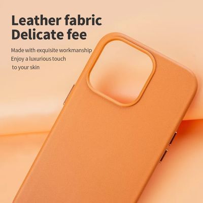 Anti-Drop Soft Original Cover Magnetic Wireless Charger Pu Leather Phone Case For Iphone 14 Pro Max