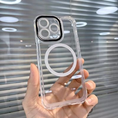 Shockproof Slim Magnetic Phone Cover for iPhone 14 Pro Max Clear Transparent Design