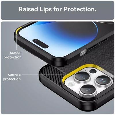 Thin Carbon Fiber Tpu Silicone Cell Phone Cover For Iphone 13 14 Pro Max Smart Mobile Phones Case Sports Design Style