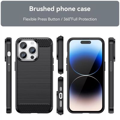 Thin Carbon Fiber Tpu Silicone Cell Phone Cover For Iphone 13 14 Pro Max Smart Mobile Phones Case Sports Design Style