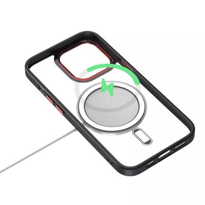 Metal Lens Camera Full Protective Transparent Clear Cases Magnetic Hard Back Cover Mobile Phone Case For Iphone 13 14 15 Pro Max