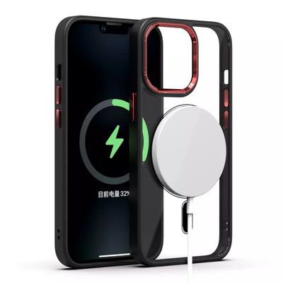 Metal Lens Camera Full Protective Transparent Clear Cases Magnetic Hard Back Cover Mobile Phone Case For Iphone 13 14 15 Pro Max