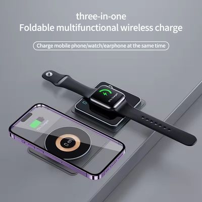 15W Fast Charging 2 In 1 Foldable Wireless Charger with QC3.0 Function and Magnetic Design