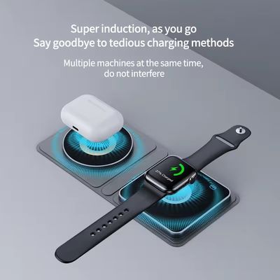 15W Fast Charging 2 In 1 Foldable Wireless Charger with QC3.0 Function and Magnetic Design