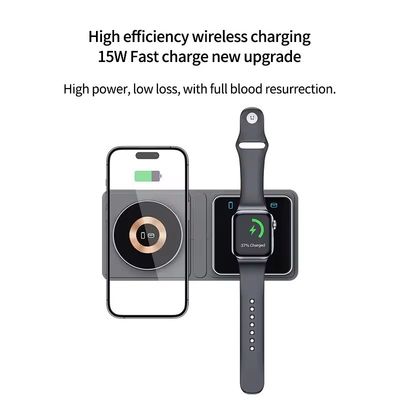 15W Fast Charging 2 In 1 Foldable Wireless Charger with QC3.0 Function and Magnetic Design