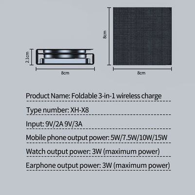Fast Charging 15W Foldable Wireless Charger Compact and Convenient for Travel