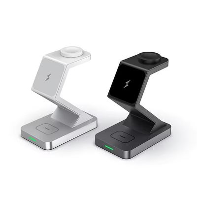 15W Fast Charge 3 In 1 Wireless Charger Stand for iPhone Watch Earphone Aluminum Alloy Protection