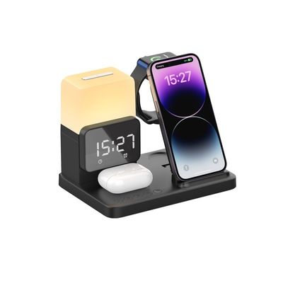 Clock Chargers Essential Multifunctional QC3.0 Wireless Charger with Alarm Clock