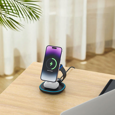 Multifunction Chargers 15W 3 In 1 Wireless Charging Stand For Phone/Watch/Earbuds