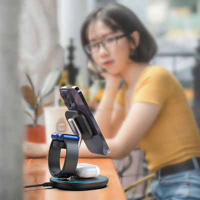 Multifunction Chargers 15W 3 In 1 Wireless Charging Stand For Phone/Watch/Earbuds