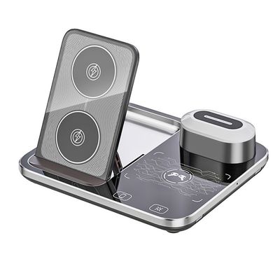 Multifunctional Wireless Charger for Earbuds and Phone 3 In 1 Desktop Fast Charging Station Input 9V/2A Size 165x141.3x13mm