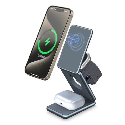 Adjustable Magnetic 3 in 1 Wireless Charger Stand for Mobile Phone Charging