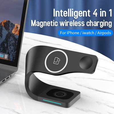 Protection Included 15W 4 in 1 Magnetic Wireless Charger for iPhone iWatch and Airpods