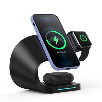 4 In 1 Magnetic Absorption Wireless Charger with 15W Fast Charging and Logo Service