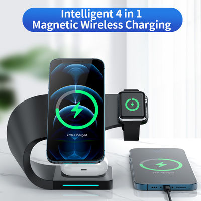 4 In 1 Magnetic Absorption Wireless Charger with 15W Fast Charging and Logo Service