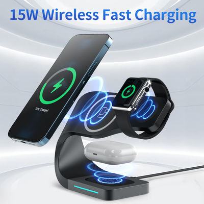 4 In 1 Magnetic Absorption Wireless Charger with 15W Fast Charging and Logo Service