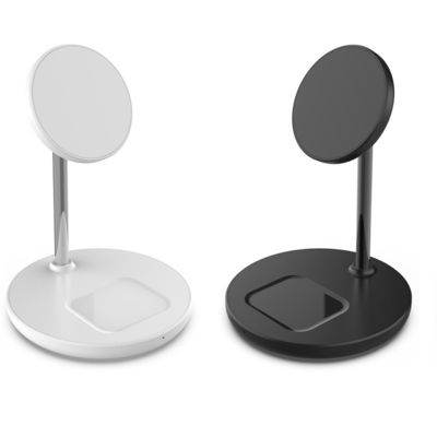 15W Fast Charging Magnetic Wireless Charger Stand for iPhone 13 14 15 Pro Max White Type C Input Port